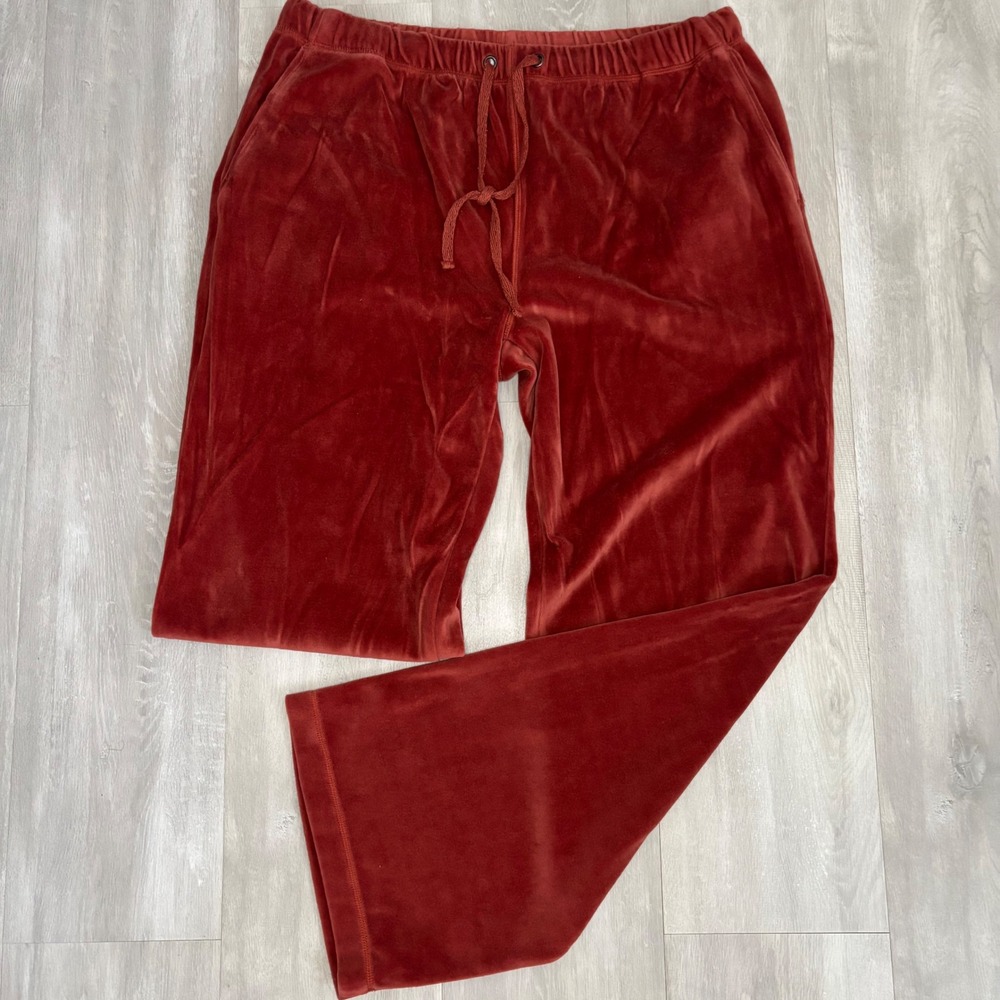 Daniel Buchler New York Rust Orange Velour Lounge Pajama Pants Mens XL